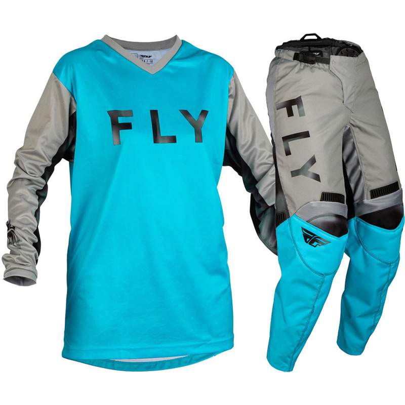 Fly Racing F-16 Sky Blue/Light Grey Womens Gear Set on Sale Moto