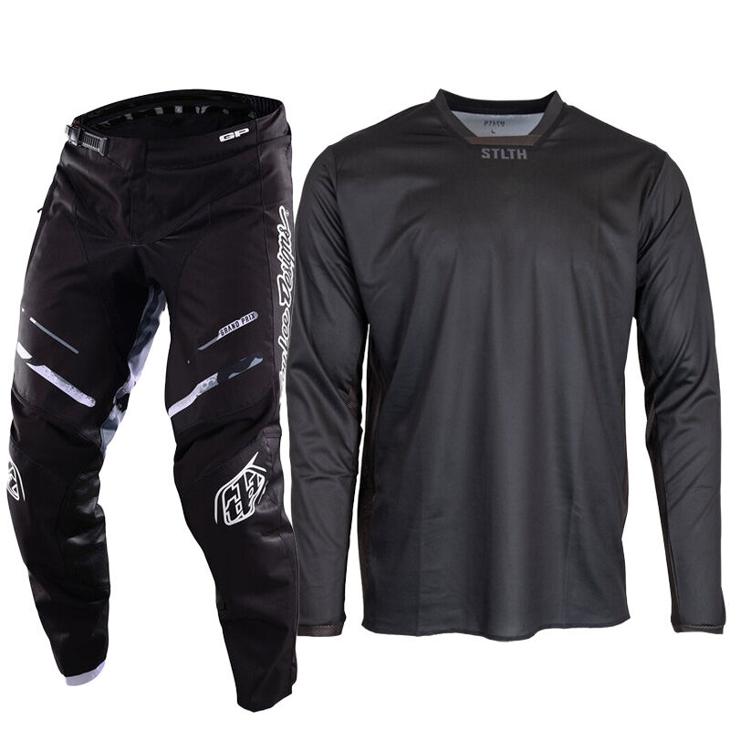Troy Lee Designs GP Pro Blend Camo Black/White Kids Pants w/ STLTH