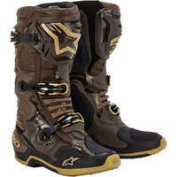Alpinestars LE Tech 10 Squad Dark Brown Kangaroo Gold Boots