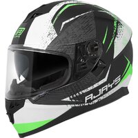Rjays Dominator II Strike Matt Black/Green Helmet